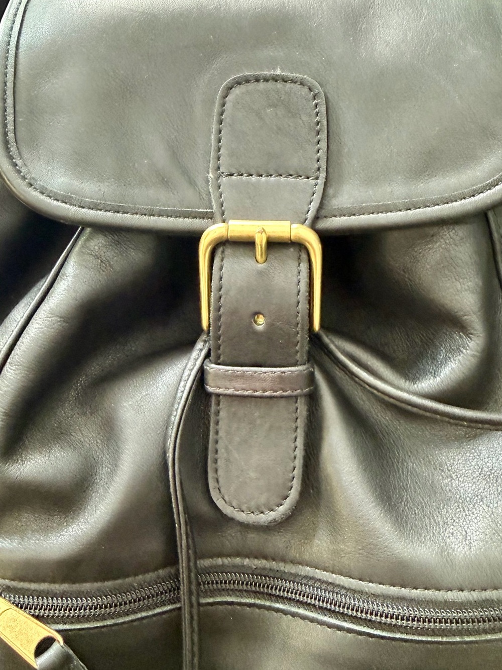 Coach Black Leather Drawstring Backpack - Pristine - Picture 2 of 10